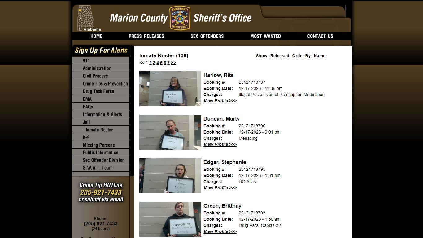 Inmate Roster - Marion County Sheriff AL
